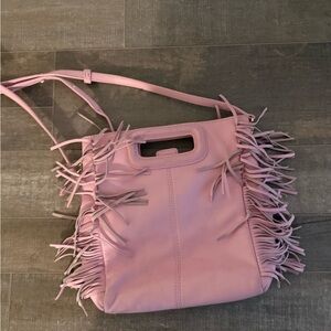 Maje Pink Smooth Leather M Bag